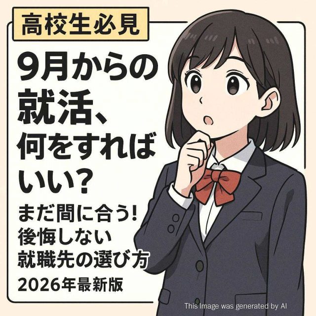 【高校生必見】9月からの就活、何をすればいい？まだ間に合う！後悔しない就職先の選び方｜2026年最新版