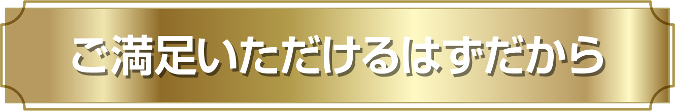 ご満足いただけるはずだから